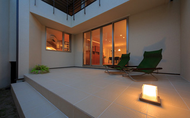 Quartz テラス夕景